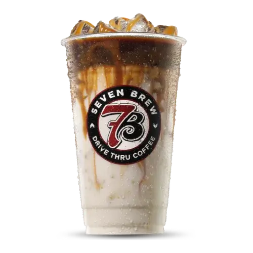 STEAMED MILK + VANILLA SYRUP + ESPRESSO + CARAMEL DRIZZLE
