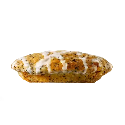 A flavorful lemon muffin sprinkled with crunchy poppy seeds for a crisp, tangy bite.
