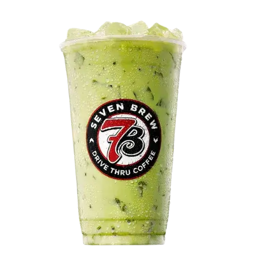 GREEN TEA POWDER + STRAWBERRY SYRUP
